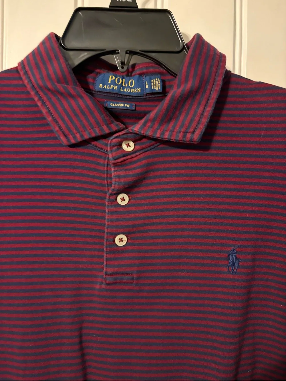 Polo by Ralph Lauren Striped Polo - Burgundy & Navy